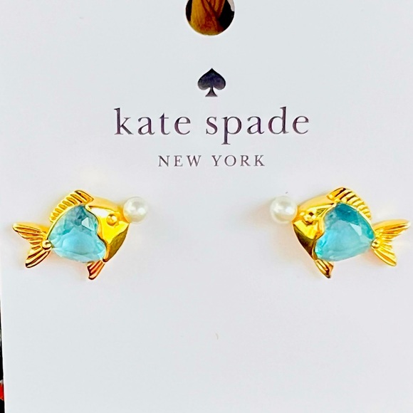 New Kate Spade What A Catch Fish Studs - Picture 6 of 10